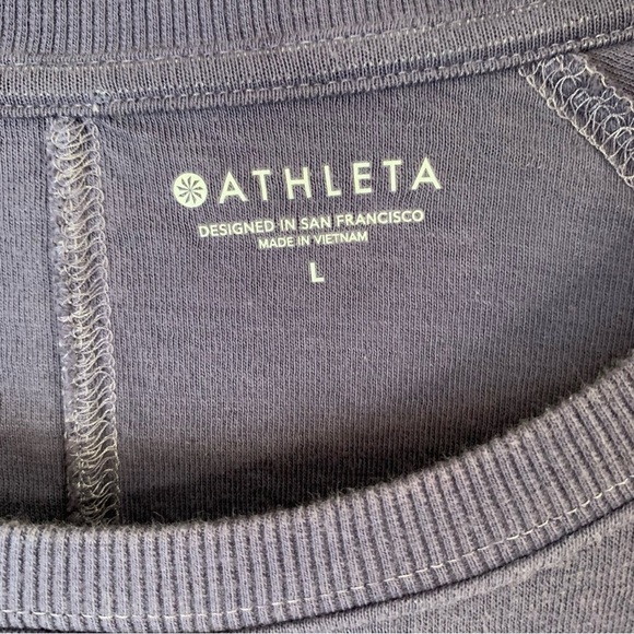 Athleta Sundown Dip Dye Sweatshirt Purple Pullover Crew Neck Sweater Size Large - Picture 8 of 13